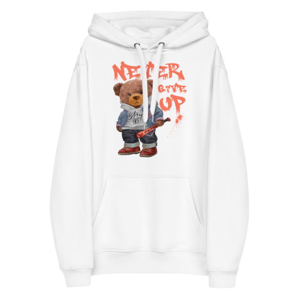 NEVER GIVE UP BÄR BIO HOODIE